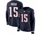 Women's Nike New England Patriots #15 Chris Hogan Limited Navy Blue Therma Long Sleeve NFL Jersey