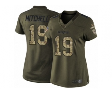 Women's Nike New England Patriots #19 Malcolm Mitchell Limited Green Salute to Service NFL Jersey