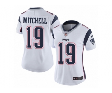 Women's Nike New England Patriots #19 Malcolm Mitchell Vapor Untouchable Limited White NFL Jersey