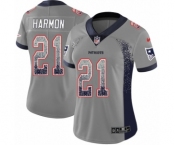 Women's Nike New England Patriots #21 Duron Harmon Limited Gray Rush Drift Fashion NFL Jersey