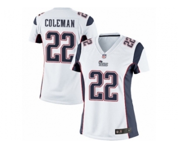 Women's Nike New England Patriots #22 Justin Coleman Limited White NFL Jersey