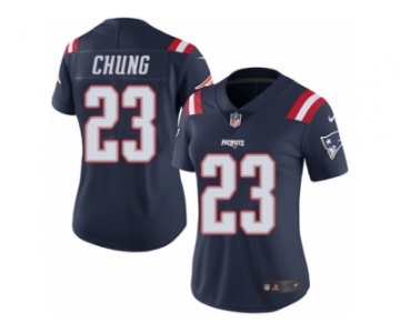 Women's Nike New England Patriots #23 Patrick Chung Limited Navy Blue Rush NFL Jersey