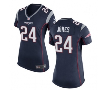 Women's Nike New England Patriots #24 Cyrus Jones Navy Blue Team Color NFL Jersey
