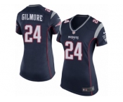 Women's Nike New England Patriots #24 Stephon Gilmore Game Navy Blue Team Color NFL Jersey