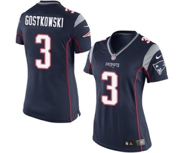 Women's Nike New England Patriots #3 Stephen Gostkowski Navy Blue Team Color NFL Jersey