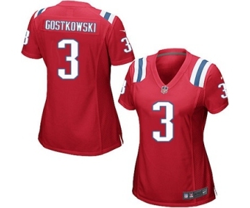 Women's Nike New England Patriots #3 Stephen Gostkowski Red Alternate NFL Jersey