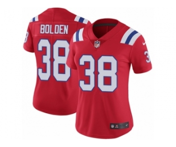 Women's Nike New England Patriots #38 Brandon Bolden Vapor Untouchable Limited Red Alternate NFL Jersey