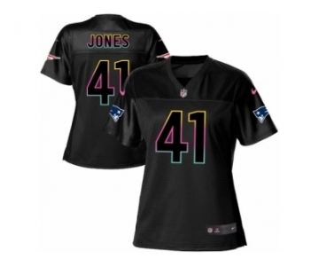 Women's Nike New England Patriots #41 Cyrus Jones Game Black Fashion NFL Jersey
