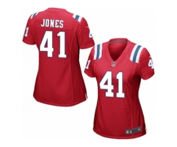 Women's Nike New England Patriots #41 Cyrus Jones Game Red Alternate NFL Jersey