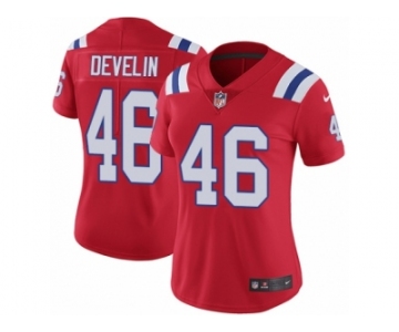 Women's Nike New England Patriots #46 James Develin Vapor Untouchable Limited Red Alternate NFL Jersey