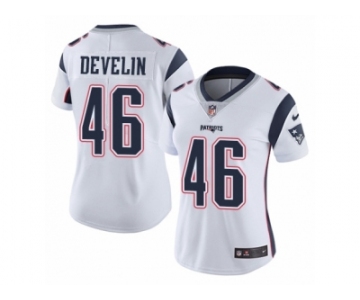 Women's Nike New England Patriots #46 James Develin Vapor Untouchable Limited White NFL Jersey
