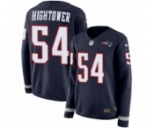 Women's Nike New England Patriots #54 Dont'a Hightower Limited Navy Blue Therma Long Sleeve NFL Jersey