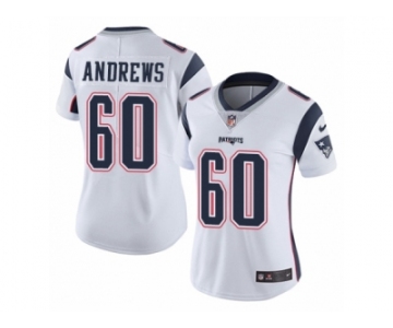 Women's Nike New England Patriots #60 David Andrews Vapor Untouchable Limited White NFL Jersey