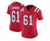 Women's Nike New England Patriots #61 Marcus Cannon Vapor Untouchable Limited Red Alternate NFL Jersey