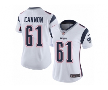 Women's Nike New England Patriots #61 Marcus Cannon Vapor Untouchable Limited White NFL Jersey