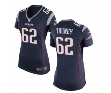 Women's Nike New England Patriots #62 Joe Thuney Navy Blue Team Color NFL Jersey