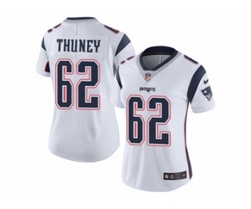 Women's Nike New England Patriots #62 Joe Thuney Vapor Untouchable Limited White NFL Jersey