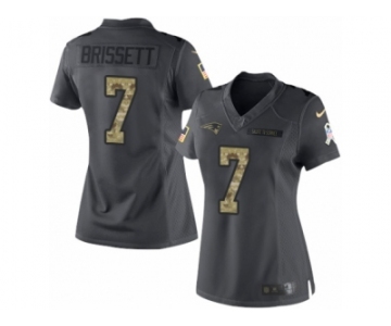 Women's Nike New England Patriots #7 Jacoby Brissett Limited Black 2016 Salute to Service NFL Jersey
