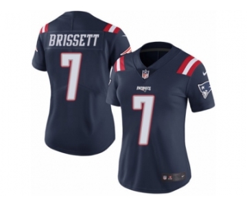 Women's Nike New England Patriots #7 Jacoby Brissett Limited Navy Blue Rush NFL Jersey