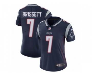 Women's Nike New England Patriots #7 Jacoby Brissett Vapor Untouchable Limited Navy Blue Team Color NFL Jersey