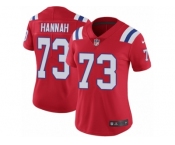 Women's Nike New England Patriots #73 John Hannah Vapor Untouchable Limited Red Alternate NFL Jersey