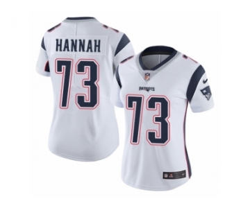 Women's Nike New England Patriots #73 John Hannah Vapor Untouchable Limited White NFL Jersey