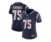 Women's Nike New England Patriots #75 Ted Karras Vapor Untouchable Limited Navy Blue Team Color NFL Jersey