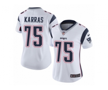 Women's Nike New England Patriots #75 Ted Karras Vapor Untouchable Limited White NFL Jersey