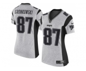 Women's Nike New England Patriots #87 Rob Gronkowski Gray Stitched NFL Limited Gridiron Gray II Jersey