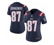 Women's Nike New England Patriots #87 Rob Gronkowski Limited Navy Blue Rush NFL Jersey