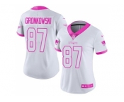 Women's Nike New England Patriots #87 Rob Gronkowski Limited Rush Fashion Pink NFL Jersey