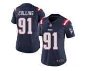 Women's Nike New England Patriots #91 Jamie Collins Limited Navy Blue Rush NFL Jersey