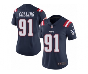 Women's Nike New England Patriots #91 Jamie Collins Limited Navy Blue Rush NFL Jersey