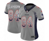 Women's Nike New England Patriots #94 Adrian Clayborn Limited Gray Rush Drift Fashion NFL Jersey