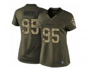 Women's Nike New England Patriots #95 Derek Rivers Limited Green Salute to Service NFL Jersey