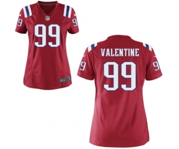 Women's Nike New England Patriots #99 Vincent Valentine Red Alternate NFL Jersey