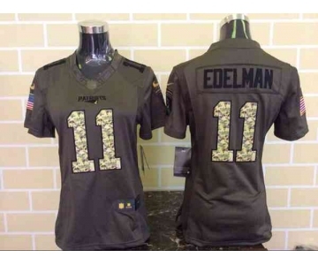 nike women nfl jerseys new england patriots #11 edelman army green[nike Limited Salute To Service]