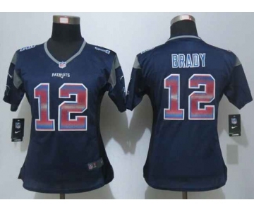 nike women nfl jerseys new england patriots #12 brady blue[Strobe Limited]