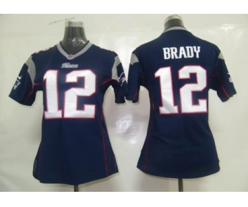 nike women nfl jerseys new england patriots #12 brady blue[nike]