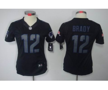 nike women nfl jerseys new england patriots #12 tom brady black[nike impact limited]