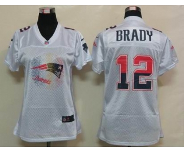 nike women nfl jerseys new england patriots #12 tom brady white[2012 fem fan]