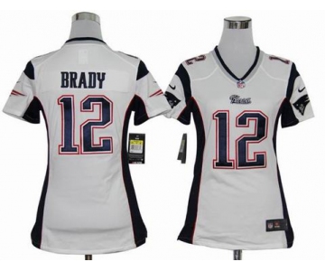 nike women nfl jerseys new england patriots #12 tom brady white[nike]