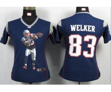 nike women nfl jerseys new england patriots #83 welker blue[portrait fashion]