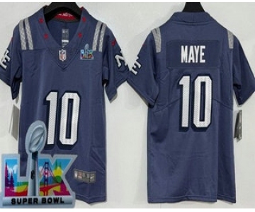 Youth New England Patriots #10 Drake Maye Limited Gray Rivalries Super Bowl LX Vapor Jersey