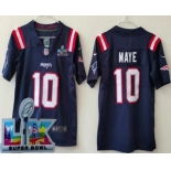 Youth New England Patriots #10 Drake Maye Limited Navy Super Bowl LX Vapor Jersey