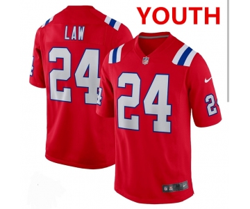 Youth New England Patriots #24 Ty Law Nike Red Alternate Vapor Limited Jersey