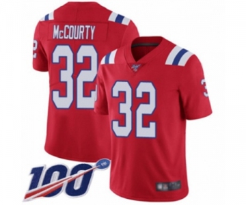 Youth New England Patriots #32 Devin McCourty Red Alternate Vapor Untouchable Limited Player 100th Season Football Jersey