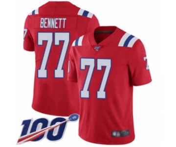 Youth New England Patriots #77 Michael Bennett Red Alternate Vapor Untouchable Limited Player 100th Season Football Jersey