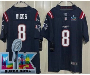 Youth New England Patriots #8 Stefon Diggs Limited Navy Super Bowl LX Vapor Jersey