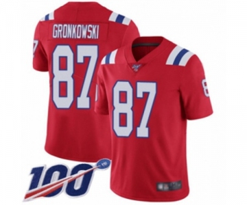 Youth New England Patriots #87 Rob Gronkowski Red Alternate Vapor Untouchable Limited Player 100th Season Football Jersey